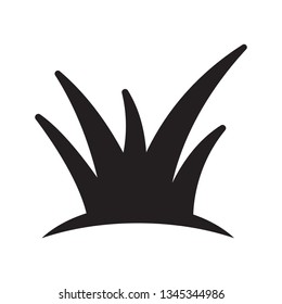 Grass icon in a flat design in black color.