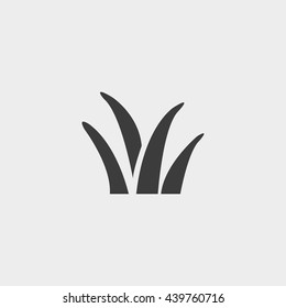 Grass Icon In A Flat Design In Black Color. Vector Illustration Eps10