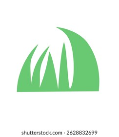 Grass icon in a flat design in green color.