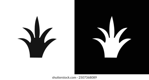 Conjunto de símbolos de línea plana de icono de hierba.