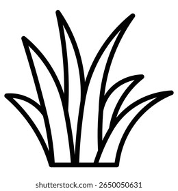 grass icon flat thin outline art logo