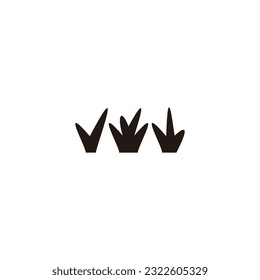 Grass, icon geometric symbol simple logo vector