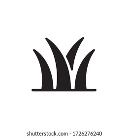 grass icon glyph vector illustration. ecology icon isolated on white background