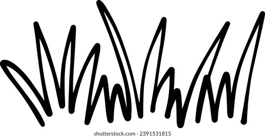 Grassymbol-Illustration, handgezeichnet in Skizze, im Stile eines Pinsels und im Hintergrund