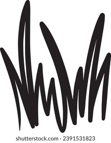Grass icon illustration, hand drawn in sketch, brush style design and background element