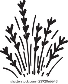Grass icon illustration, hand drawn in sketch, brush style design and background element