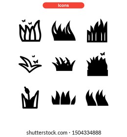 grass icon isolated sign symbol vector illustration - Collection of high quality black style vector icons
