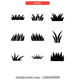 grass icon isolated sign symbol vector illustration - Collection of high quality black style vector icons
