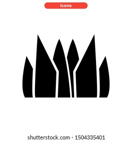 grass icon isolated sign symbol vector illustration - high quality black style vector icons
