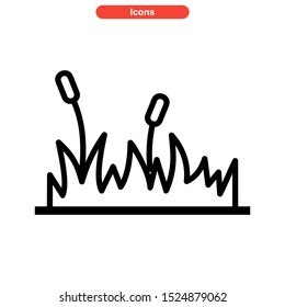 grass icon isolated sign symbol vector illustration - high quality black style vector icons

