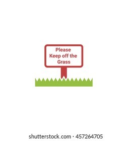 grass icon , keep off the grass