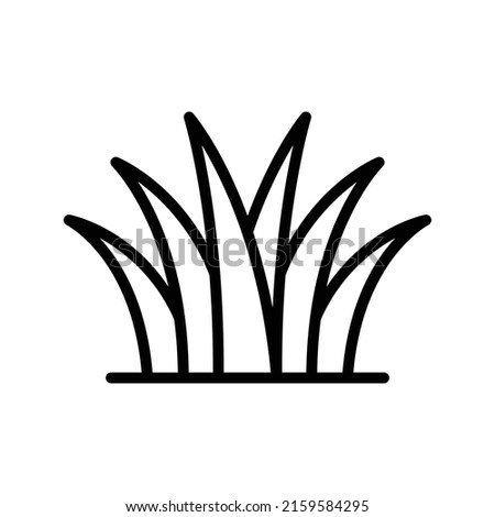 Grass Icon. Line Art Style Design Isolated On White Background