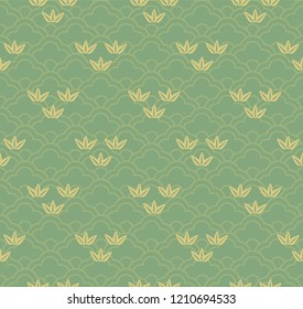 Grass icon with line pattern vector. Green background in natural template.