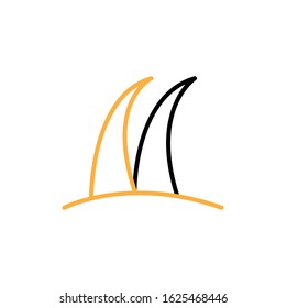Grass icon. Line and two colour design template