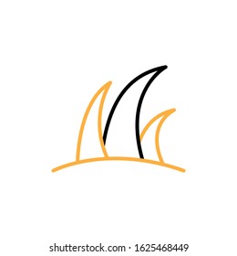 Grass icon. Line and two colour design template