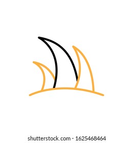 Grass icon. Line and two colour design template