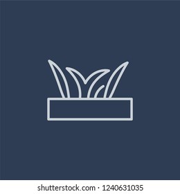 Grass icon. Grass linear design concept from Agriculture, Farming and Gardening collection. Simple element vector illustration on dark blue background.