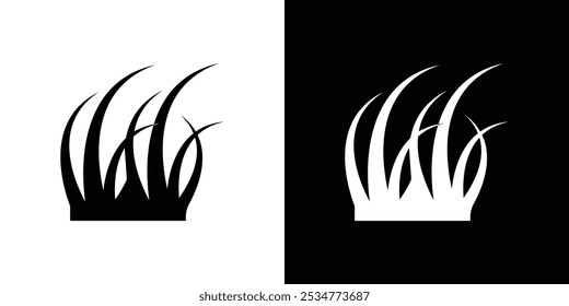 Grass icon linear logo isolated