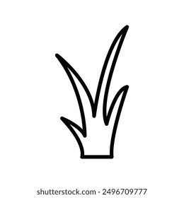 Icono de hierba lineal logo marca en blanco y negro