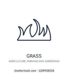Grass icon. Grass linear symbol design from Agriculture, Farming and Gardening collection. Simple outline element vector illustration on white background.