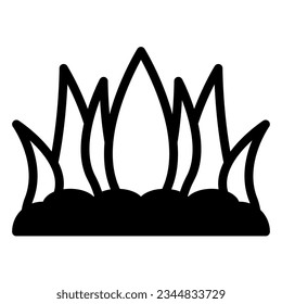 Grass icon or logo illustration black style