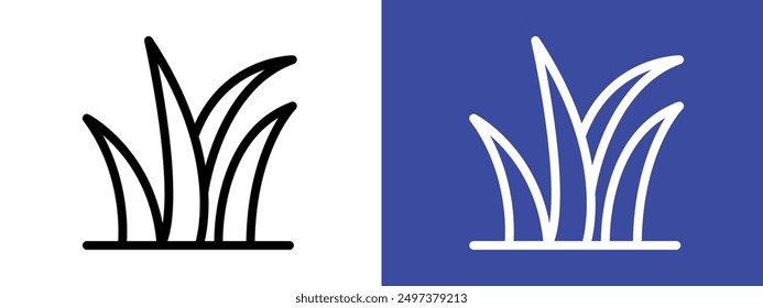 Grass icon logo sign set vector outline