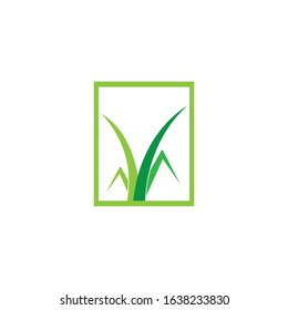 Grass icon logo vector template