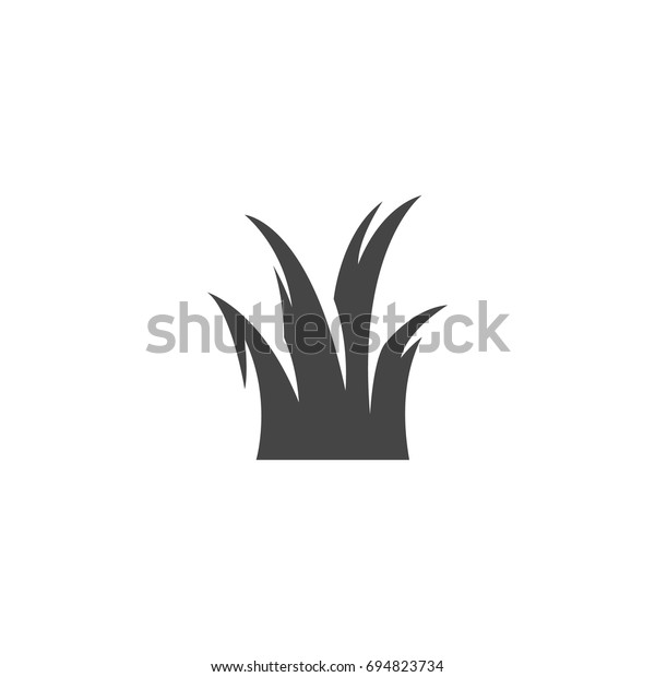 Grass Icon On White Background Grass Stock Vector (Royalty Free) 694823734