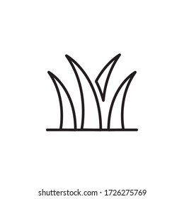 grass icon outline design vector illustration. ecology icon isolated on white background