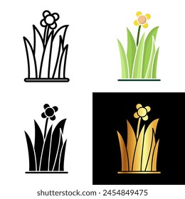 Icono de hierba, perfecto para proyectos relacionados con la naturaleza, el Ocio al aire libre y la sostenibilidad, el ícono de hierba simboliza el crecimiento, la vitalidad y la armonía pacífica del mundo natural.