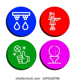 grass icon set. Collection of Irrigation system, Hula, Clover, Golf ball icons