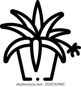 Icono de hierba. Diseño De Estilo Lineal Delgado Aislado Sobre Fondo Blanco