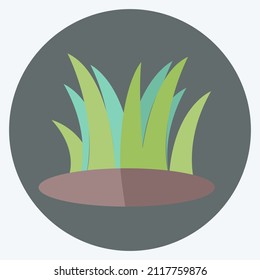 Grass Icon in trendy flat style isolated on soft blue background