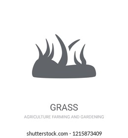 Grass icon. Trendy Grass logo concept on white background from Agriculture Farming and Gardening collection. Suitable for use on web apps, mobile apps and print media.