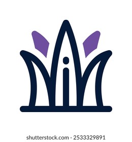 Icono de la hierba. Icono dual del Vector para su Sitio web, móvil, presentación, y diseño del logotipo.