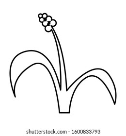 Grass icon vector in line style design