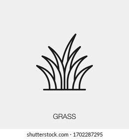 grass icon vector. Linear style sign for mobile concept and web design. grass symbol illustration. Pixel vector graphics - Vector.