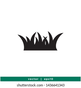 grass icon vector logo template