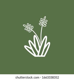 vector de icono de césped sobre fondo verde