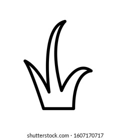 Grass icon vector in outline style design in white background