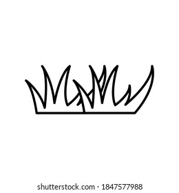 Grass icon vector in outline style
