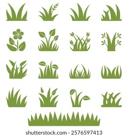 grass icon. grass vector. plant clip art vector