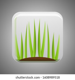 Grass Icon vector. grass symbol isolated for button design.