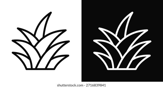 Icono de hierba blanco y negro estilo de fondo