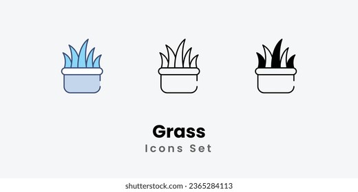 Grass icons set plant icon indoor plant nature green plant stock illustration