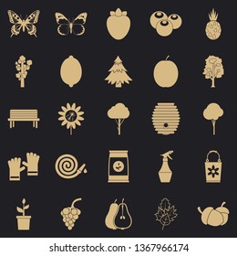 Grass icons set. Simple set of 25 grass vector icons for web for any design