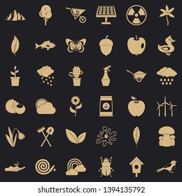Grass icons set. Simple style of 36 grass vector icons for web for any design