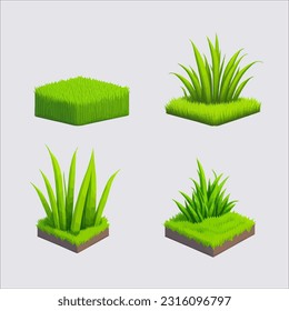 Grass Illustration Game set Vector
