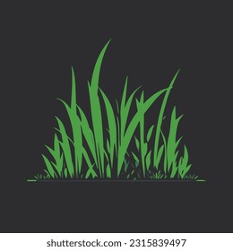 grass illustration, green grass isolated on black background