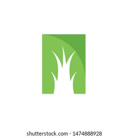 Grass ilustration logo vector design